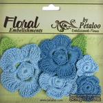 Набор вязаных цветов Petaloo - Crocheted Flowers Collection Blues - ScrapUA.com