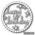 Ножи от Poppystamps - Happy Birthday Floral Frame craft die - ScrapUA.com