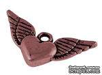 Металлическое украшение &quot;Сердце&quot;, красная медь, размер 13х25 мм, 1 шт - ScrapUA.com