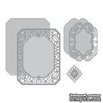 Ножи для вырубки от Spellbinders - Shapeabilities Cannetille Rectangle Etched Dies Vintage Treasures by Becca Feeken - ScrapUA.com