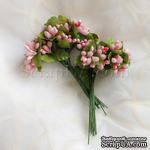 Веточки декоративные с ягодками, цвет розовый, 1 пучок из 10 штук - ScrapUA.com