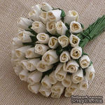 Буточники розы, цвет слоновой кости темный, диаметр - 4мм, 10 шт. - ScrapUA.com