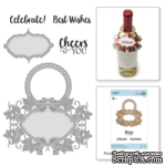 Ножи для вырубки + штампы от Spellbinders - Vineyard Wine Bottle Tag Stamp and Die Set. - ScrapUA.com