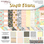 Набор двусторонней бумаги от Scrapmir - Simple Flowers, 30х30 см,10 шт - ScrapUA.com