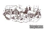 Акриловый штамп Christmas Stamp SR051 Новогоднее село, размер 9,3 * 4,4 см - ScrapUA.com