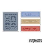 Набор папок для тиснения от Sizzix - Mustache от Sizzix -Textured Impressions Embossing Folders 4PK - Mustache Set - ScrapUA.com