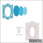 Лезвия от Sizzix - Framelits Die Set - Frame, Oval w/Ironwork Edges, 3 шт - ScrapUA.com