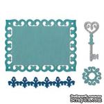 Лезвия Sizzix - Thinlits Die Set 4PK - Border, Label, Medallion &amp; Key, 4 шт. - ScrapUA.com