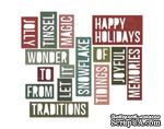 Лезвие от Sizzix - Tim Holtz - Thinlits Die Set 16PK - Holiday Words 2 - Block by Tim Holtz, 15 штук - ScrapUA.com