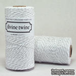 Хлопковый шнур от Divine Twine - Silver  Metallic, 1 мм, цвет серебряный/белый, 1м - ScrapUA.com