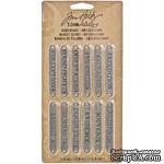 Полосы металлические от Tim Holtz - Idea-ology - OBSERVATIONS- Word Bands, 0,9x5,7 см - ScrapUA.com