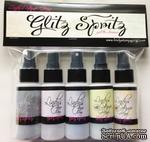 Набор спреев для штампинга от Lindy&#039;s Stamp Gang - Glitz Spritz set, цвет белый, желтый, серый (ПОВРЕЖДЕНА УПАКОВКА) - ScrapUA.com